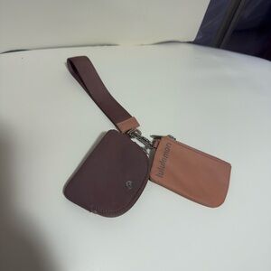 Lululemon pink and taupe Wristlet Set
